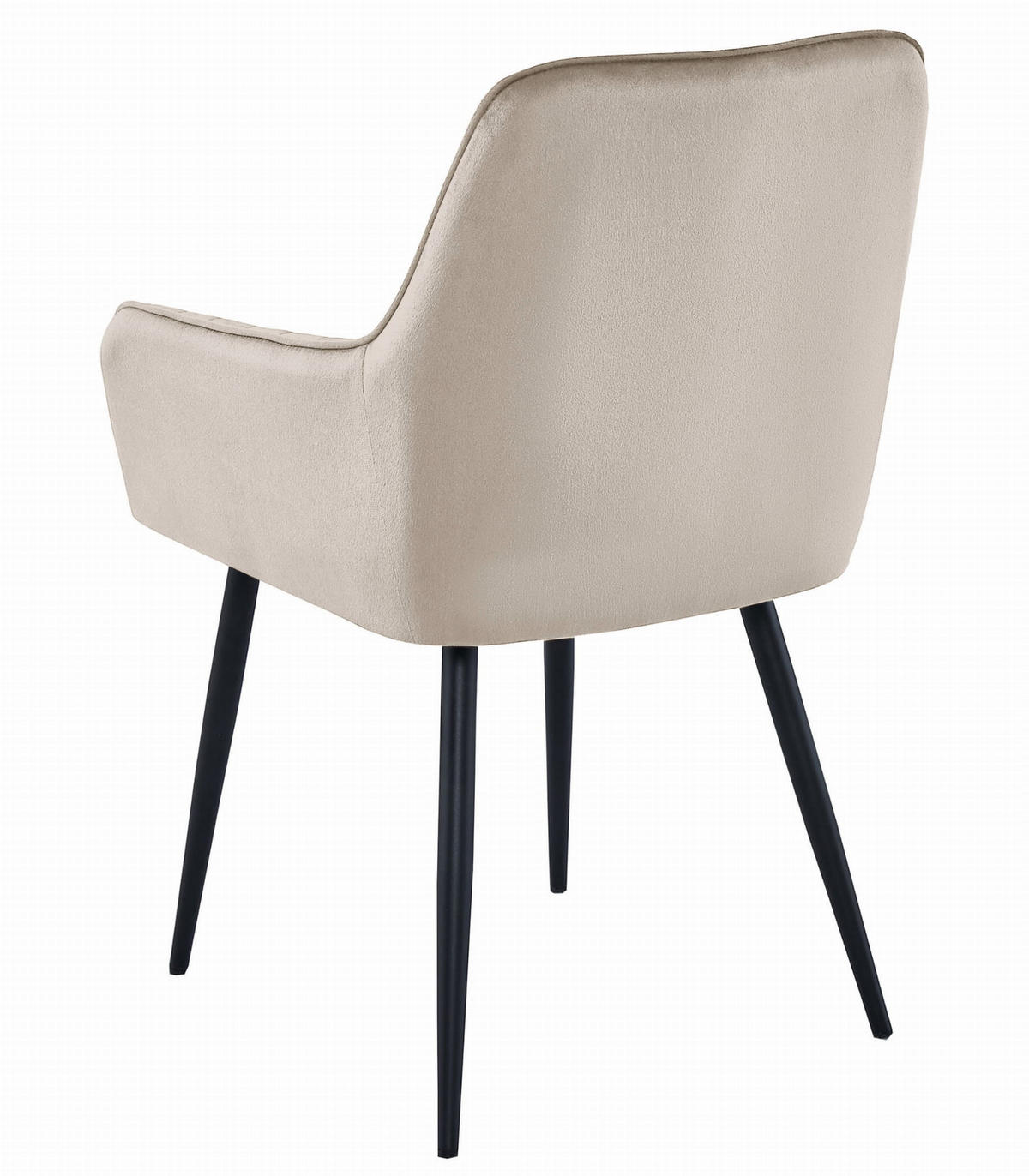 ESSZIMMERSTUHL SELO dunkelbeiger Sitz, schwarze Beine - Beige/Schwarz, Textil (55/83.5/45.5cm) - Valora