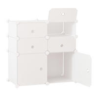 SCHUHSCHRANK, Kunststoff, Stahl, Weiß - Weiß, Kunststoff (37/73/75cm) - HOMCOM