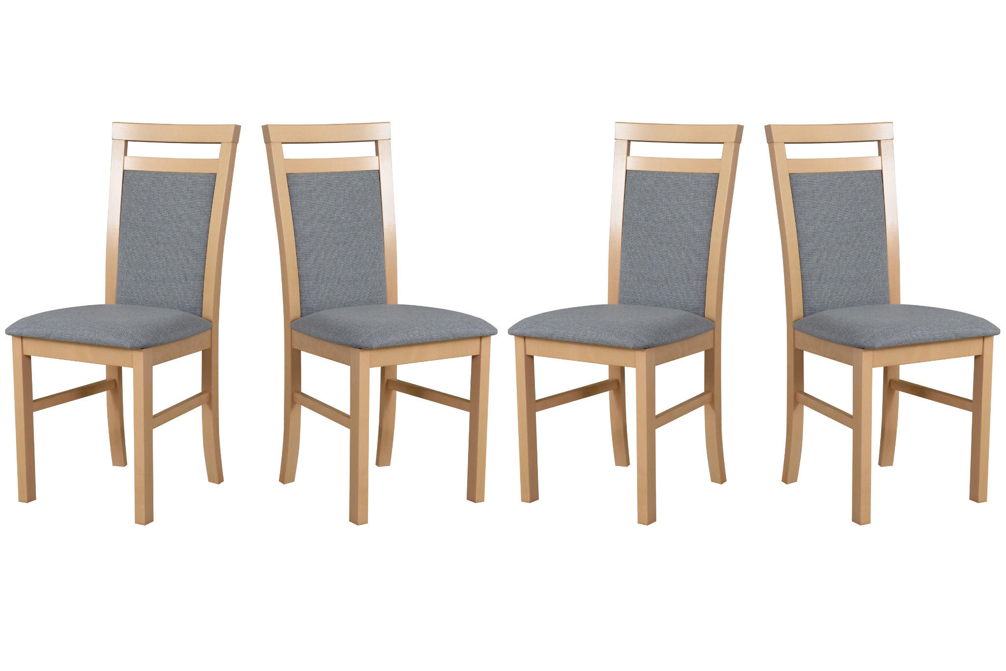 ESSZIMMERSTUHL - Set 4x MILANO 5 sonoma, hygge 91 - Hellgrau/Sonoma Eiche, Holz (43/94/40cm) - Leaf Design