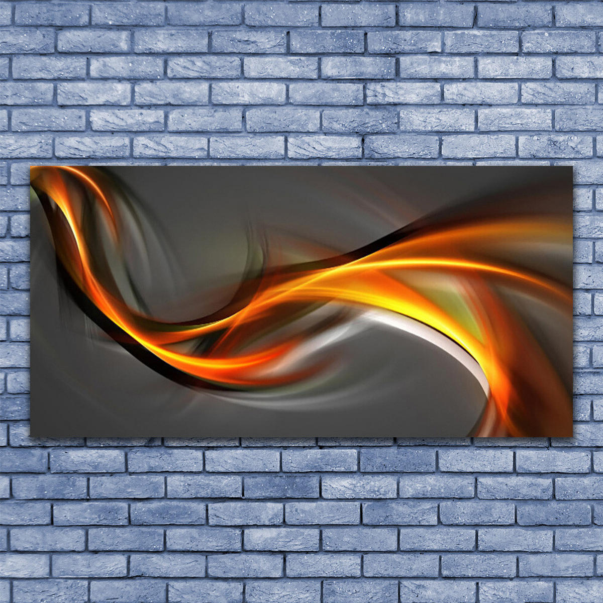 LEINWANDBILD 140x70 cm Dunkle Abstraktion - Schwarz/Orange, Textil (140/4cm) - TULUP