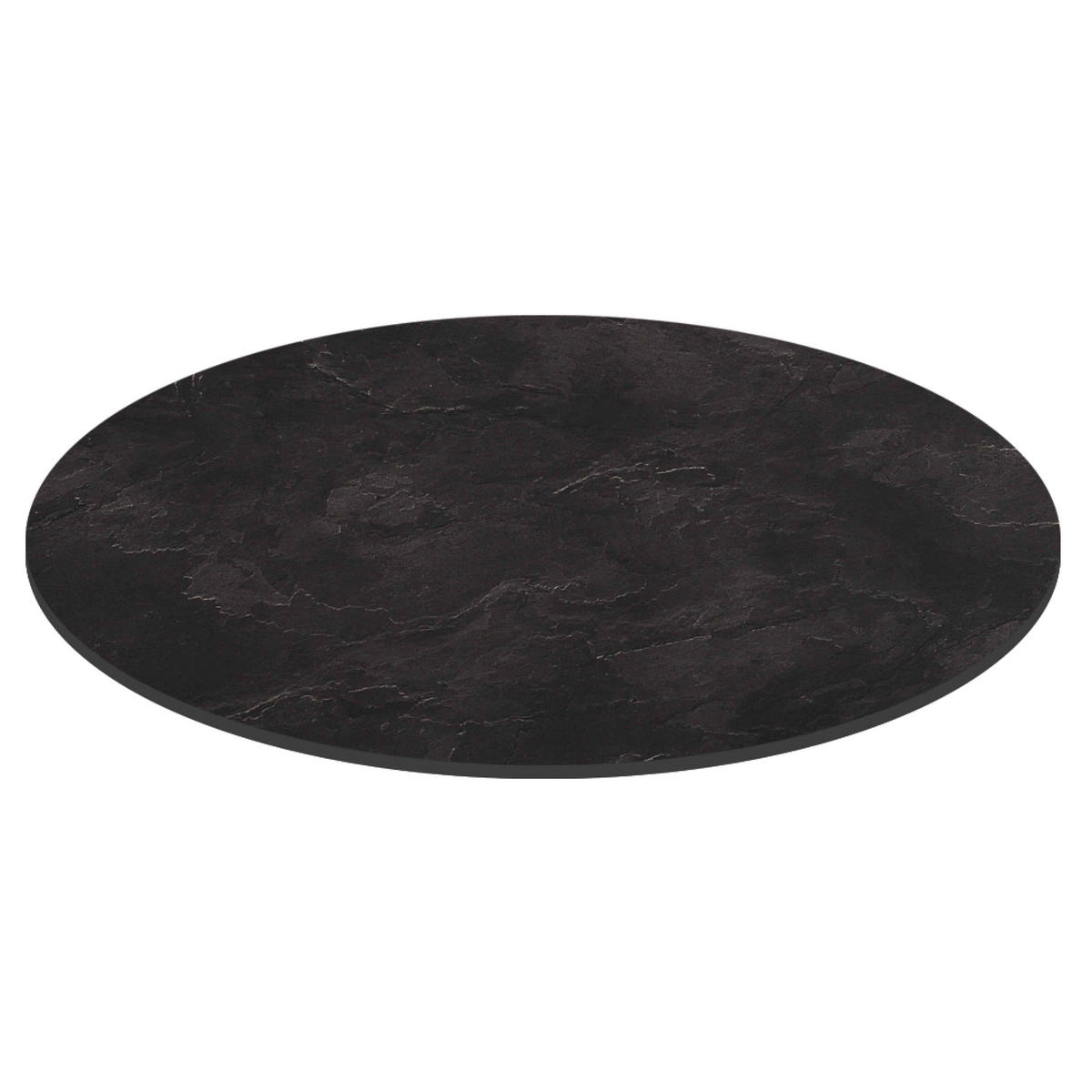 GARTENTISCH rund, Schiefer - Schwarz, Holzwerkstoff (70/70/72cm) - Oviala