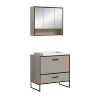 BADKOMBINATION Bagno 80x192x48 cm Kaschmir Schwarz 2tlg. - Kaschmir, Holzwerkstoff (80/192/48cm)