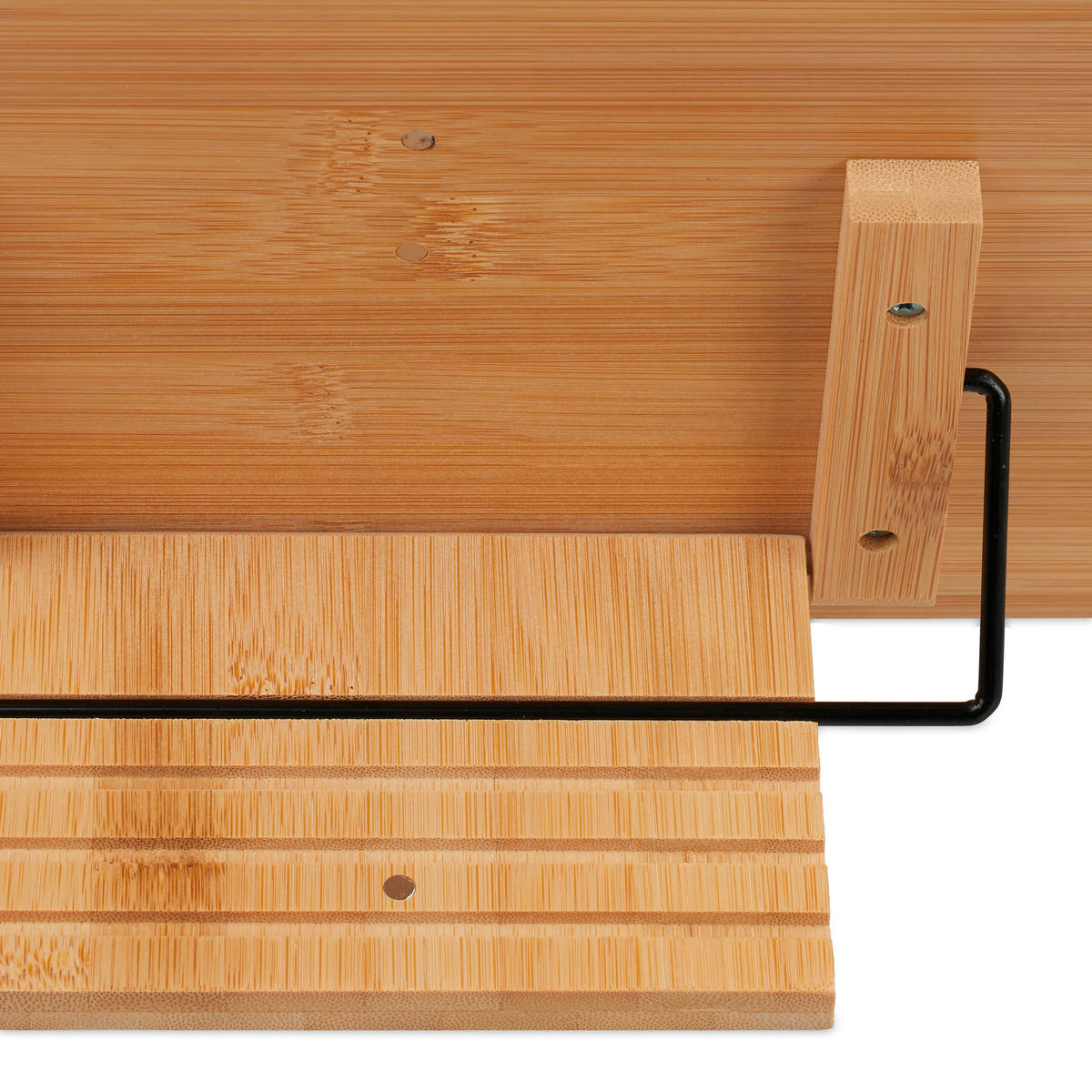 LESESTÄNDER - Hellbraun, Holz/Metall (28/19/17cm) - Relaxdays