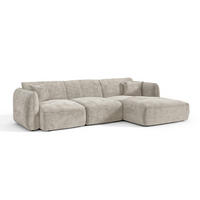 ECKSOFA rechtwinklig LOMI Geprägter Samt Taupe 274cm - Taupe, Textil (274/174cm) - Premium Interiors