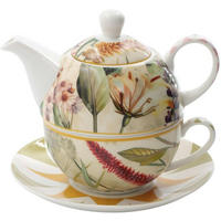 TEA4ONE mit Untertasse MIRABILIA 400 ml gelb - Orange, Keramik (0.3L) - Rose & Tulipani