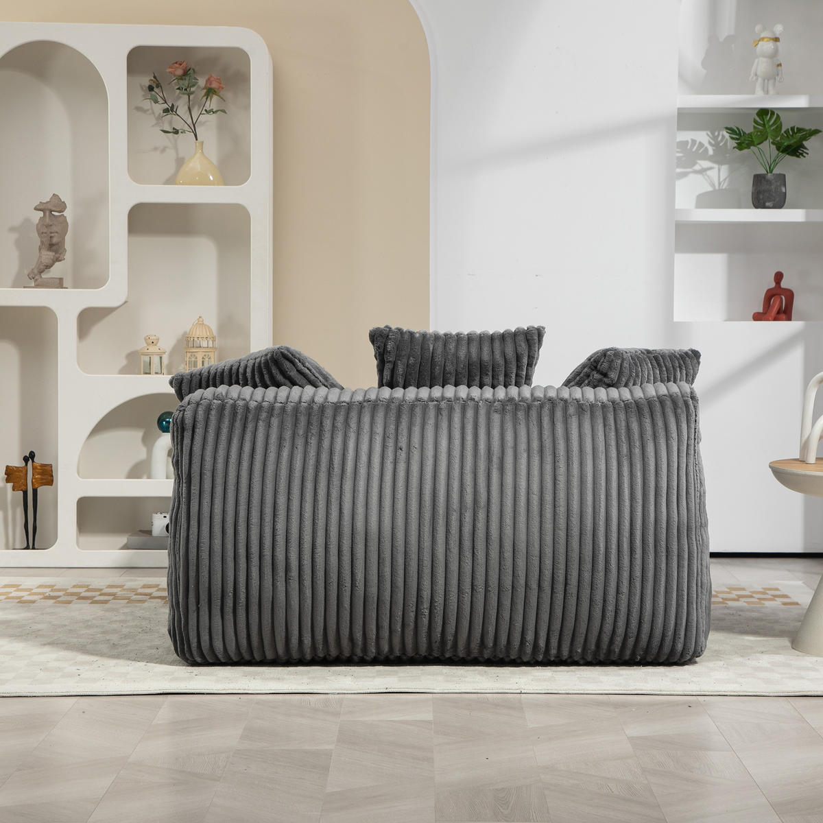 SOFABETT 125/155/63 cm Dunkelgrau - Dunkelgrau, Textil (155/63/125cm)