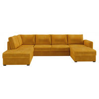 WOHNLANDSCHAFT Wilma, Seite: Links - Gelb/Schwarz, Holz/Textil (305/85/188cm) - MIRJAN24