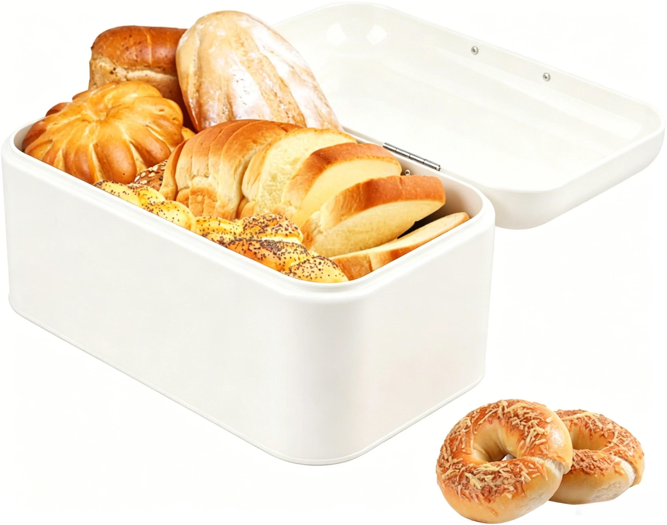 BROTKASTEN 30.3/18.2/15.2 cm Weiß - Weiß, Metall (18.2/15.2/30.3cm) - Authentics