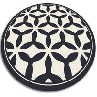 VINYL TEPPICH Ø80 cm Geometrische Formen - Dunkelgrau/Weiß, Kunststoff (80/80cm) - TULUP