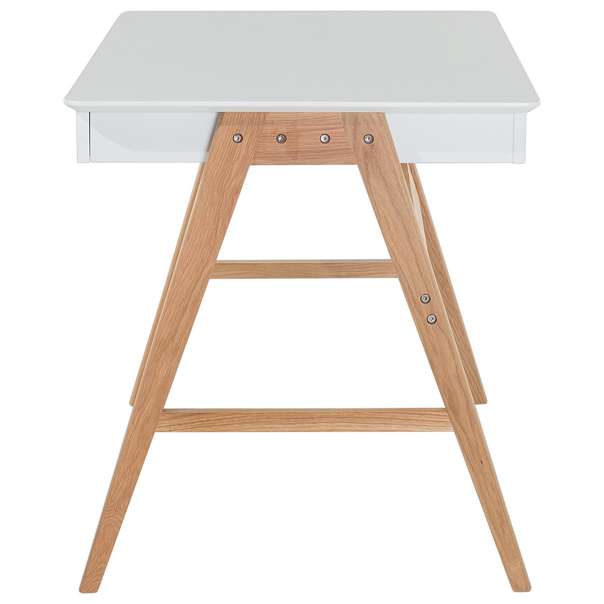 SCHREIBTISCH weiß 120/70/75 cm Sheslay - Weiß, Holzwerkstoff (70/120/75cm) - Beliani