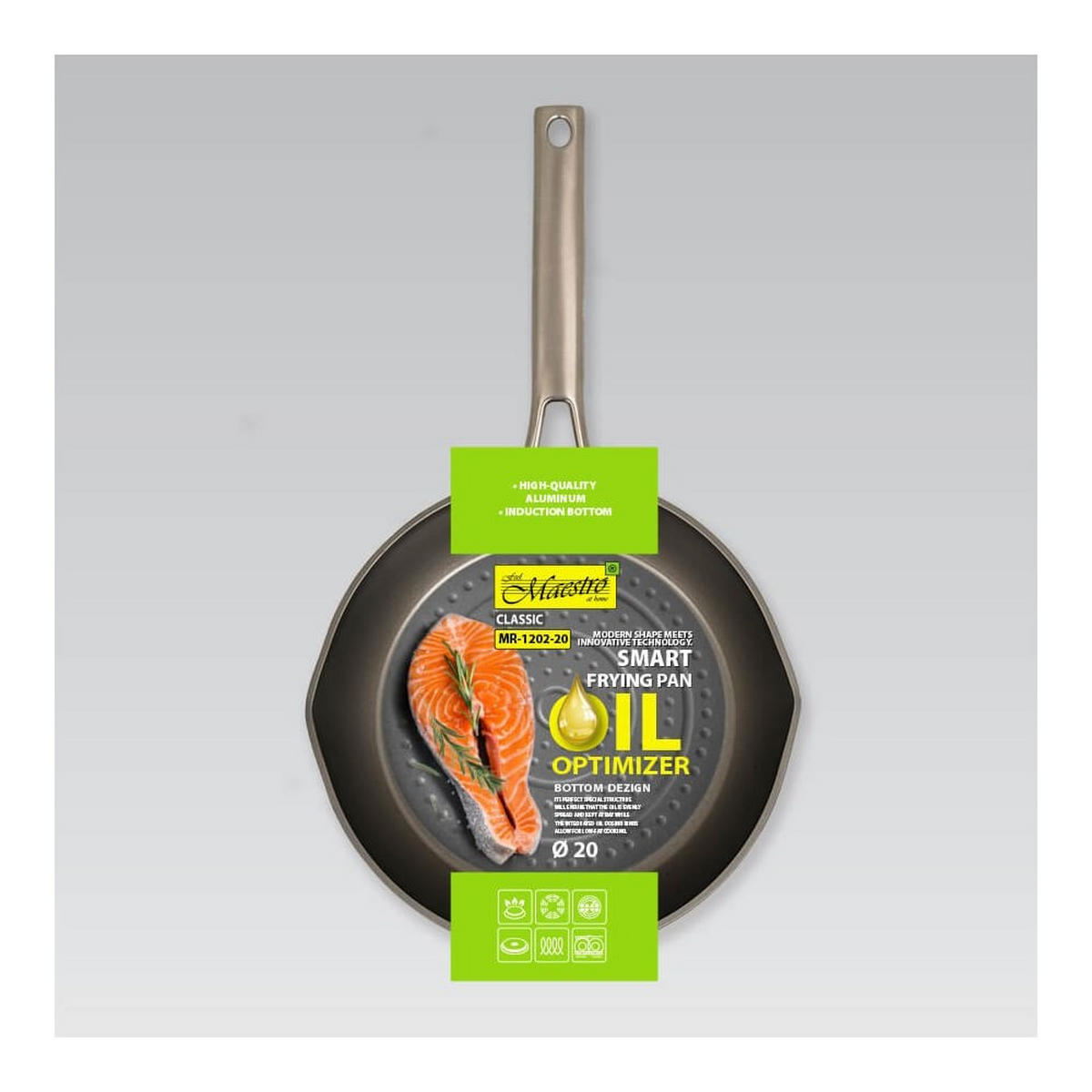 PFANNE Grau 37.5/20/4.5 cm MR120220 - Grau, Metall (20cm) - Maestro 