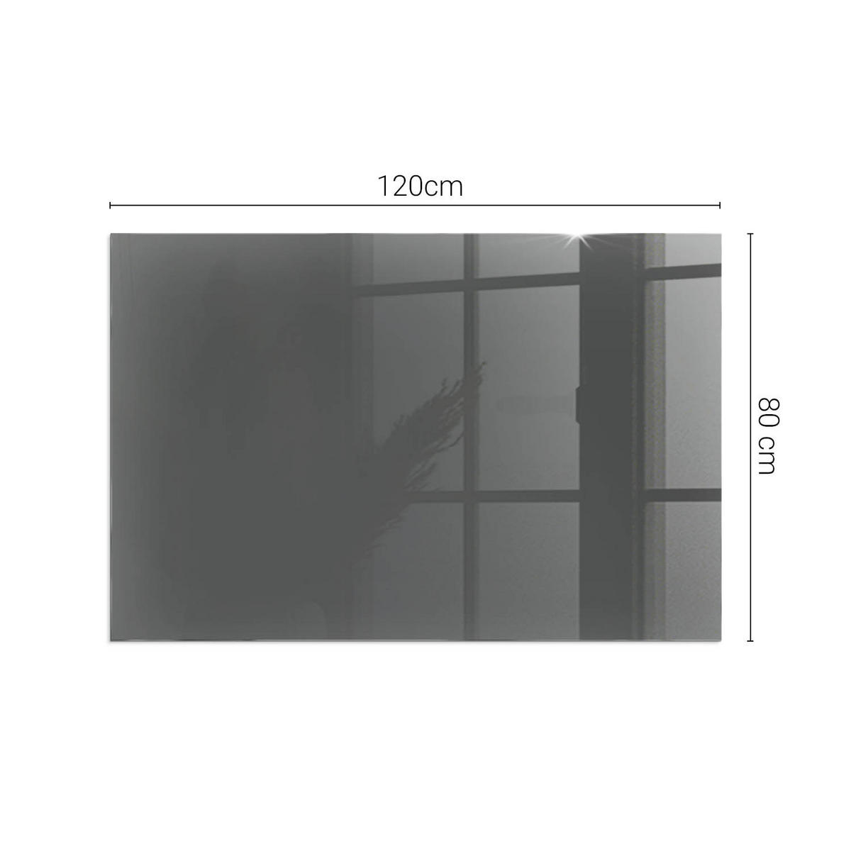 GLASPLATTE für Kamin 120x80 cm - Grau, Glas (120/80/0.4cm) - TULUP