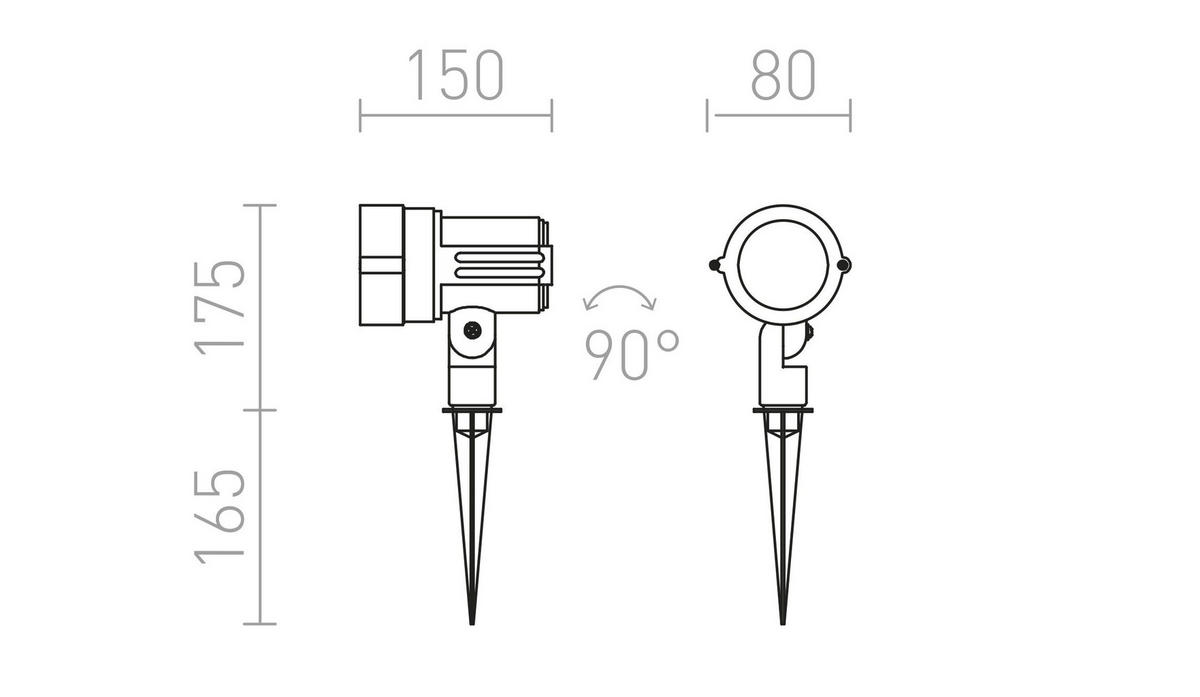 AUSSENLEUCHTE GARY LED Grau 10 W IP65 - Grau, Metall (8/8/34cm) - Rendl