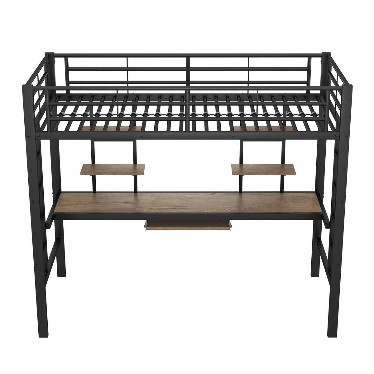 ETAGENBETT 140/200 cm Grau - Grau, Holzwerkstoff/Metall - Urban Meuble