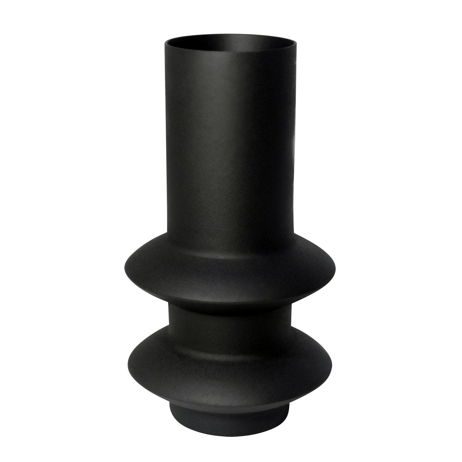 VASE Semra in Schwarz 11/19,5 cm - Schwarz, Metall (19.5cm) - LaLe Living