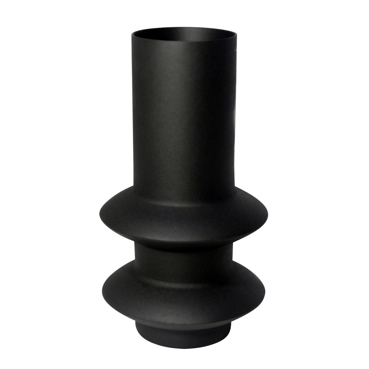 VASE Semra in Schwarz 11/19,5 cm - Schwarz, Metall (19.5cm) - LaLe Living