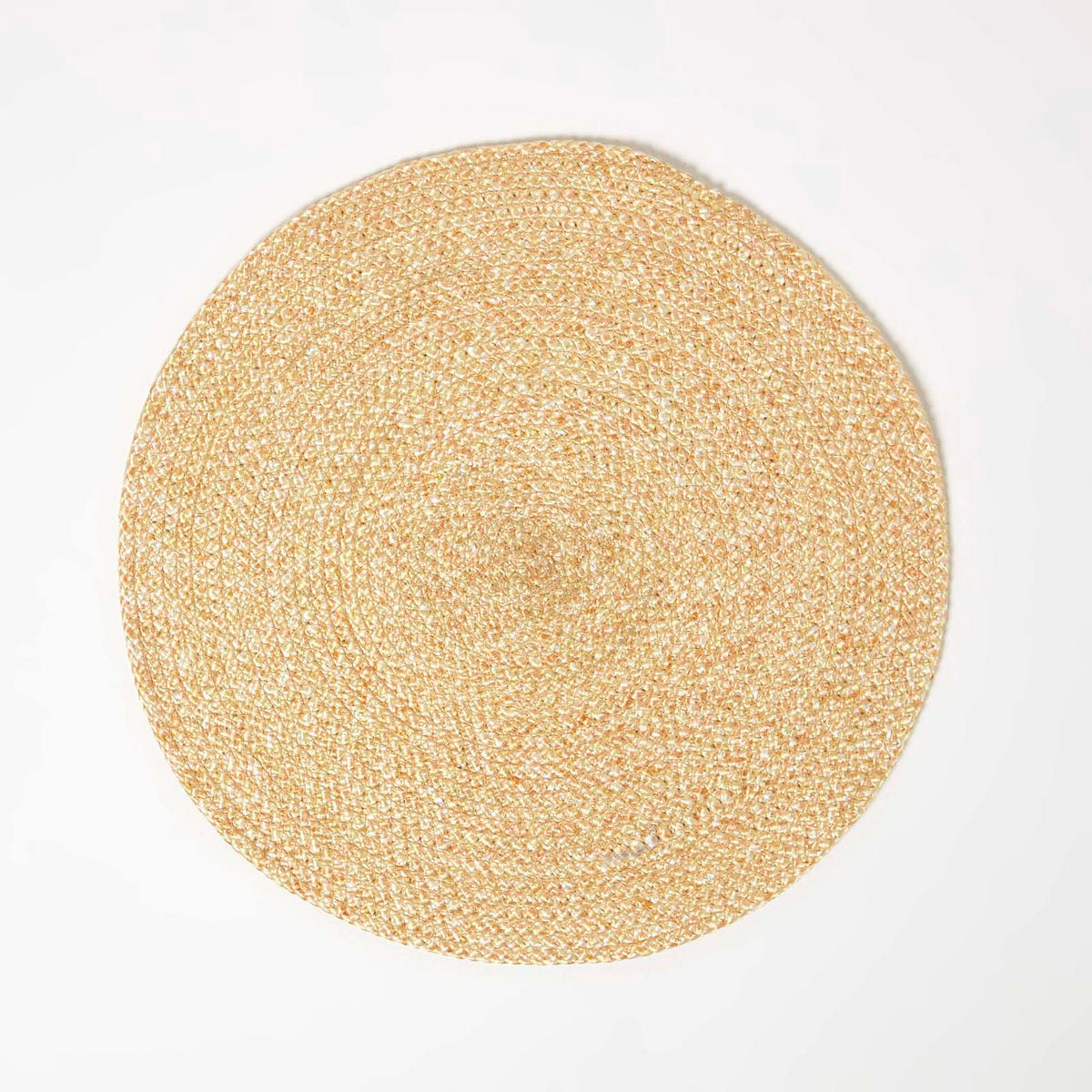 TISCHSET gold im 4er-Set, Platzsets rund geflochten, 40 cm - Goldfarben, Textil (40/40cm) - Homescapes
