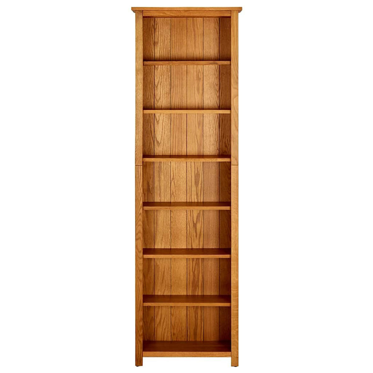 BÜCHERREGAL 7 Fächer 60/22/200 Cm Massivholz Eiche - Braun, Holz (60/200/22cm) - vidaXL