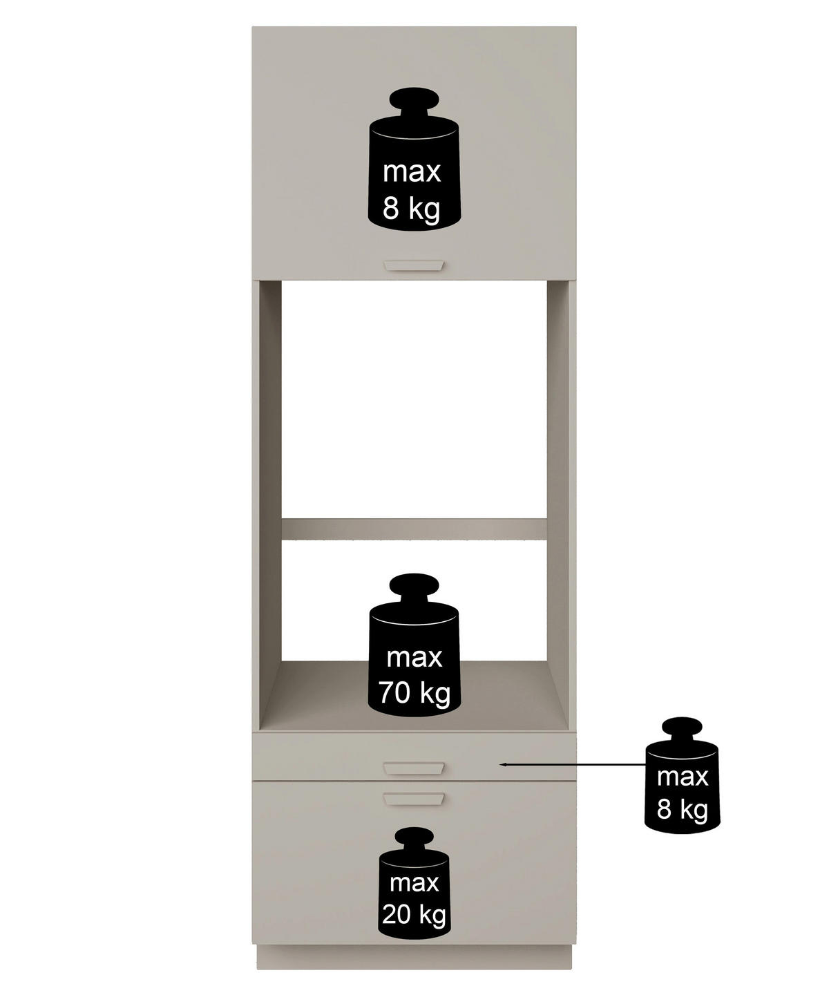 WASCHMASCHINENSCHRANK Holv Kaschmirgrau 68 cm - Taupe, Holzwerkstoff/Metall (67.5/200/66cm) - Selsey