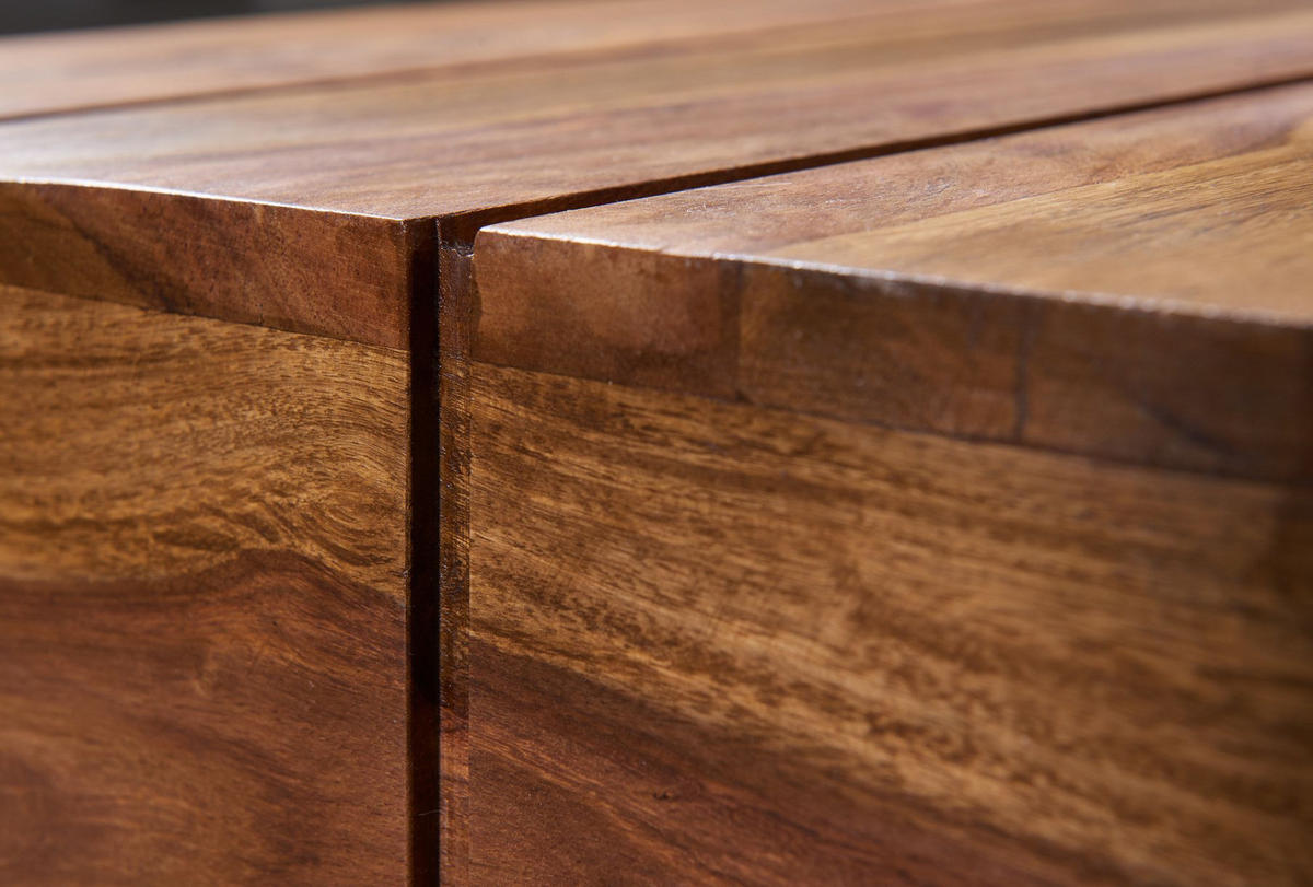 COUCHTISCH aus Massivholz, handgefertigt, pflegeleicht, aus Akazienholz und Edelholz, Braun 120x45x30 cm - Braun, Holz (45/120/30cm) - KADIMA DESIGN