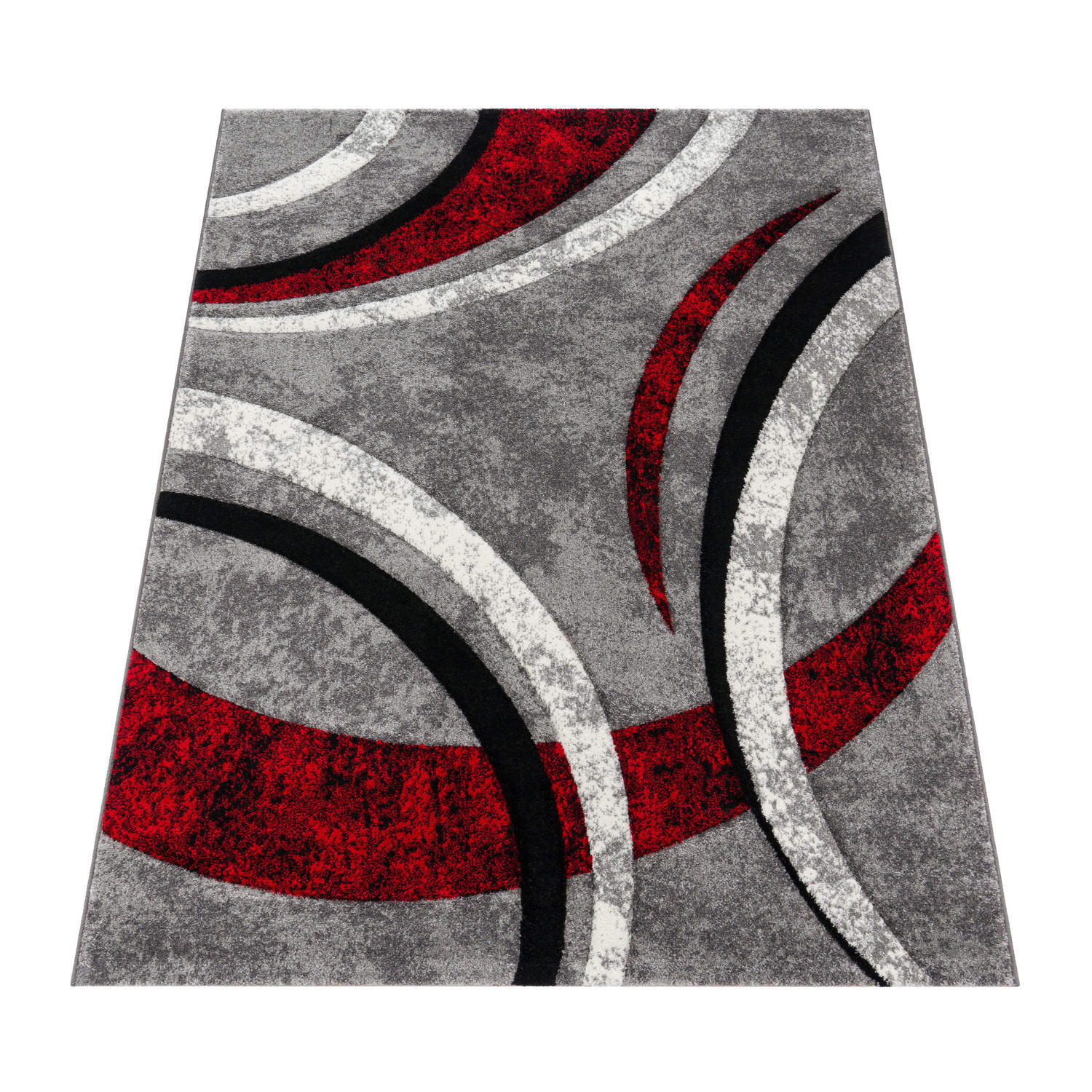 TEPPICH Kurzflor Abstrakt Wohnzimmer schmutzabweisend Grau Rechteckig 80x150 - Grau, Textil (80/150cm) - KADIMA DESIGN