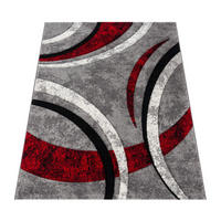 TEPPICH Kurzflor Abstrakt Wohnzimmer schmutzabweisend Grau Rechteckig 80x150 - Grau, Textil (80/150cm) - KADIMA DESIGN