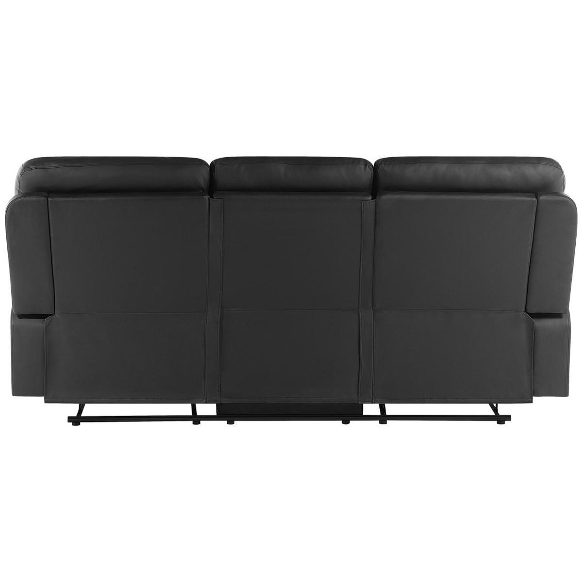 3-SITZER-SOFA Kunstleder Schwarz Bergen - Schwarz, Kunststoff/Textil (204/101/73cm) - Beliani