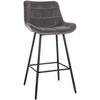 BARHOCKER Samt grau - Schwarz/Grau, Textil/Metall (49/104/56cm) - CLP