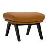 POLSTERHOCKER mit Holzfüßen - Cognac/Schwarz, Leder/Eichenholz (51/37/41cm) - home24