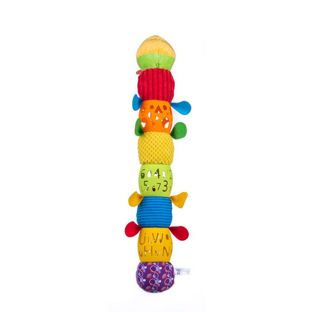STOFFSPIELZEUG Raupe 80208 bunt 55 cm lang, Rassel, 8 Elemente, ab Geburt, Plüschraupe, Greifelemente - Multicolor, Textil (8/5/55cm) - Bali Bazoo