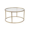 COUCHTISCH mit Glasplatte 80/80/43 cm - Goldfarben, Metall (80/80/43cm) - Calicosy