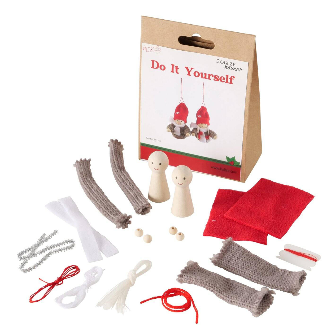 DEKORATIONSSET DIY 2 Figuren - Multicolor, Textil (4.9/15/11cm) - Boltze Home