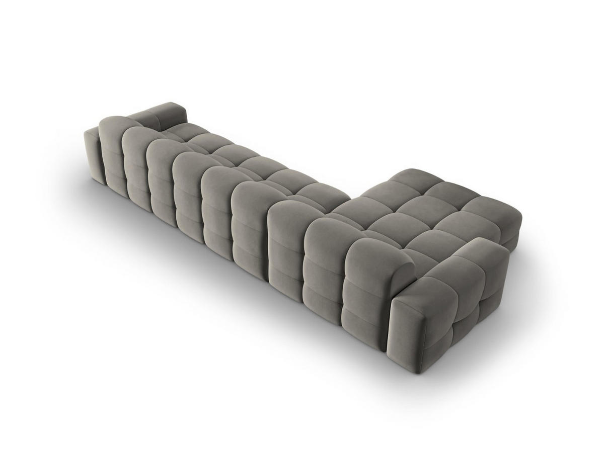 ECKSOFA links Kendal aus Samt dunkelgrau 5 Sitzplätze - Dunkelgrau, Textil (173/357cm) - Micadoni