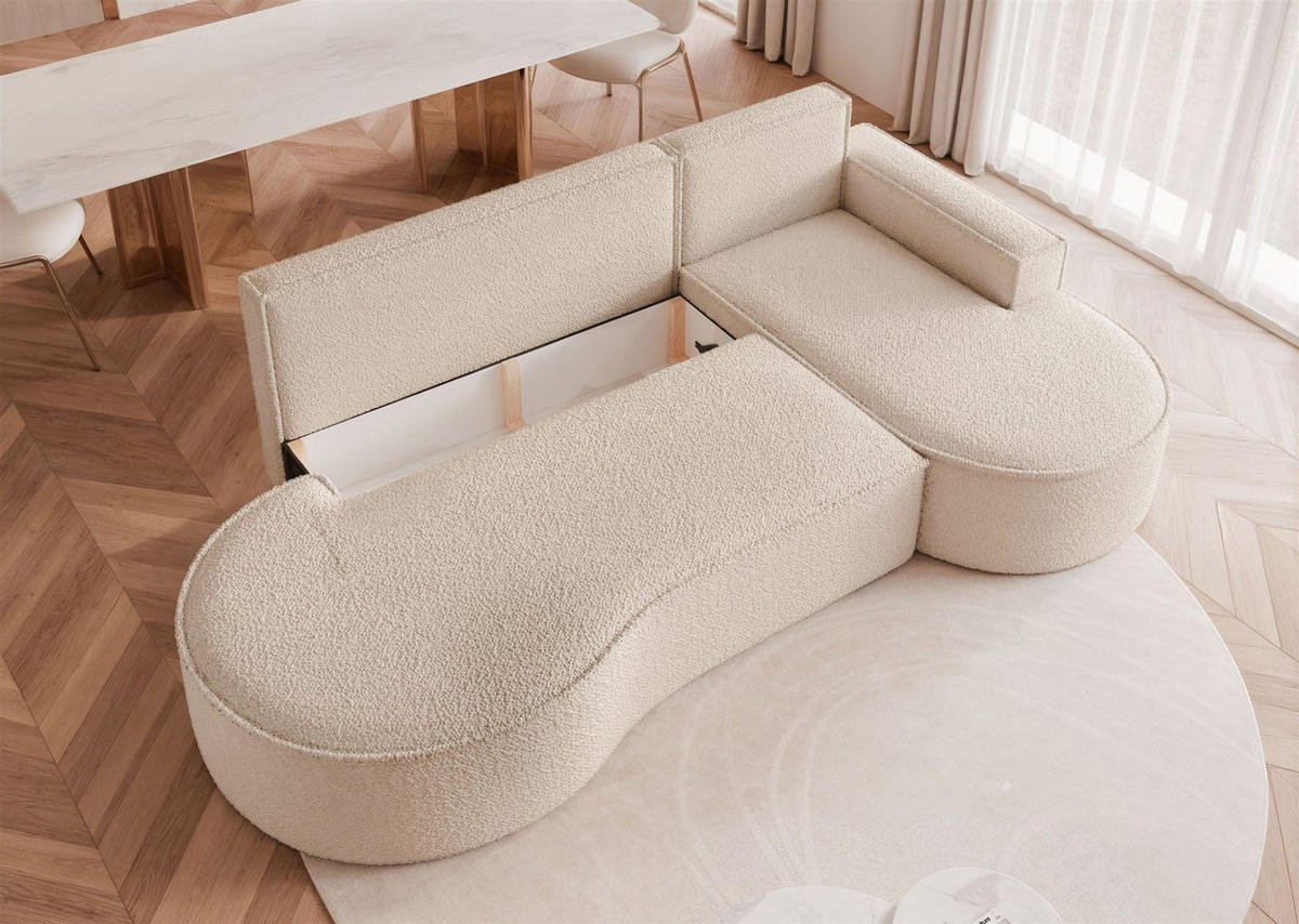 ECKSOFA Arlet Mit Schlaffunktion - Beige, Holzwerkstoff/Textil (156/277cm) - Fun Möbel