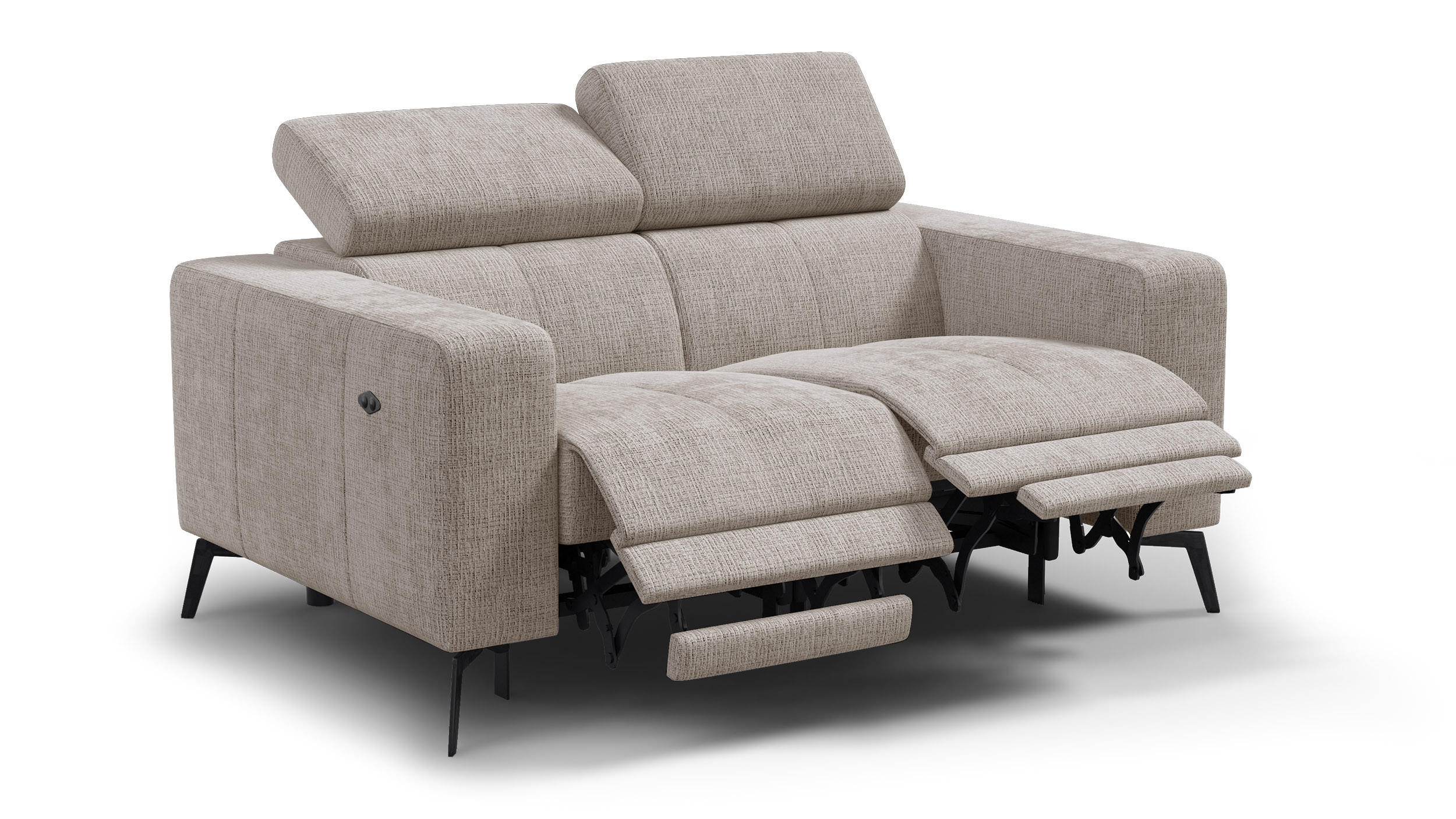 RELAXSOFA MORELLO 2-Sitzer, beige, 2 x Relax Zero Gravity - Beige, Holz/Textil (164/82/103cm) - Courtois Laville