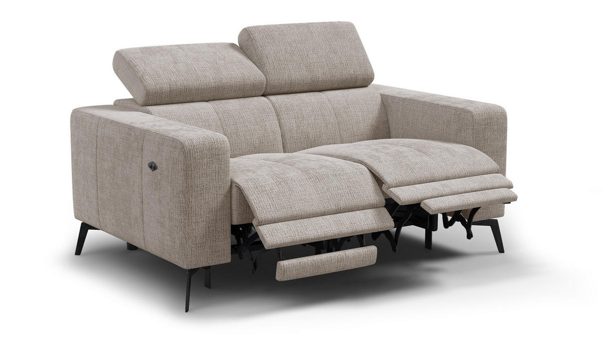 RELAXSOFA MORELLO 2-Sitzer, beige, 2 x Relax Zero Gravity - Beige, Holz/Textil (164/82/103cm) - Courtois Laville