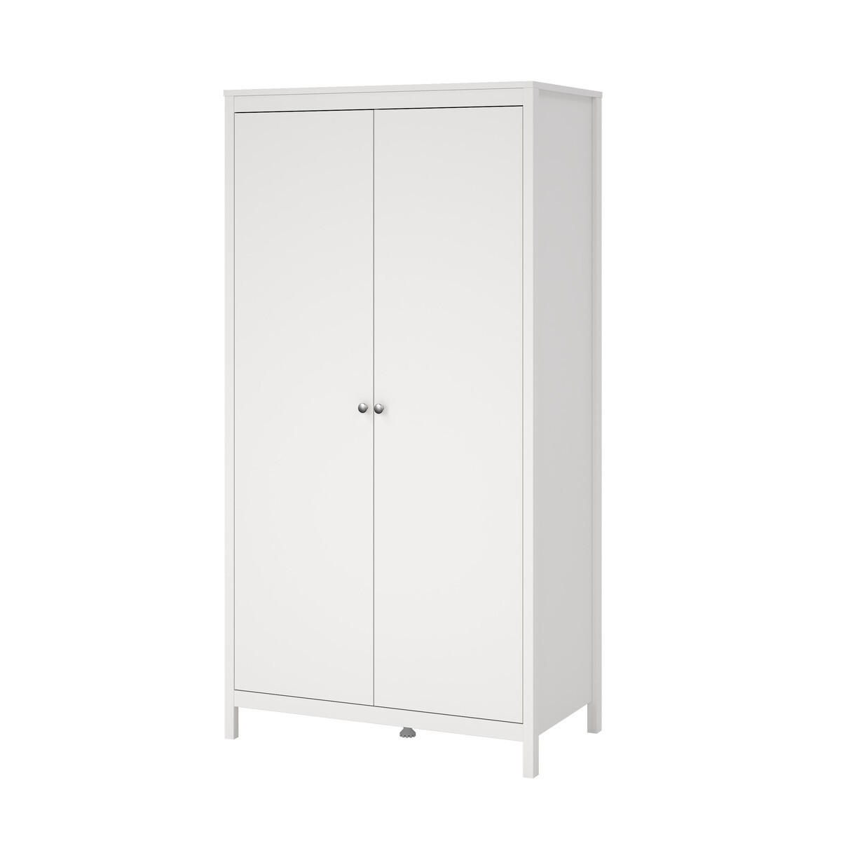 KLEIDERSCHRANK mit 2 Türen barcelone 102,3/58,4/199 cm - Weiß, Holzwerkstoff (58.4/199/102.3cm) - Calicosy