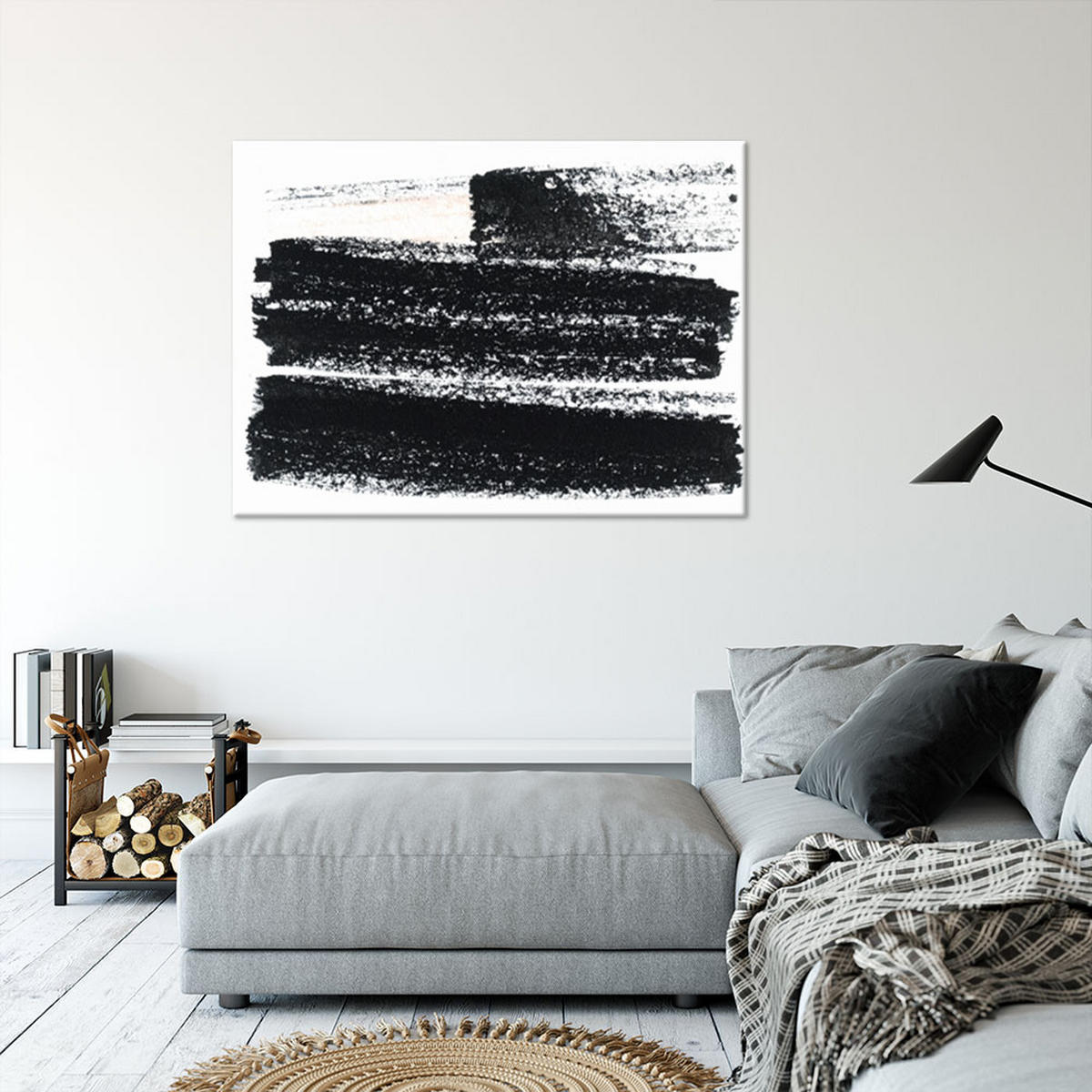 LEINWANDBILD Moderne Abstraktion 60x40cm - Schwarz, Textil (60/40cm) - Feeby