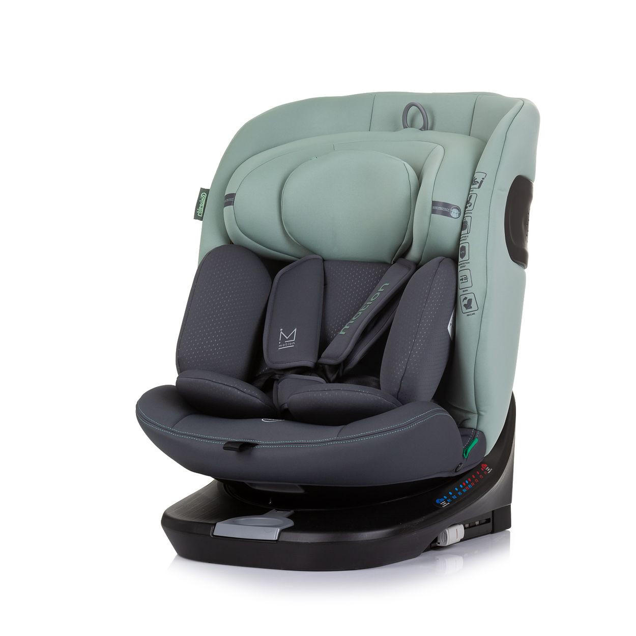 KINDERSITZ i-Size Motion grün (40 - 150 cm) Isofix 360° drehbar verstellbar - Grün, Kunststoff (44/81/55cm) - Chipolino