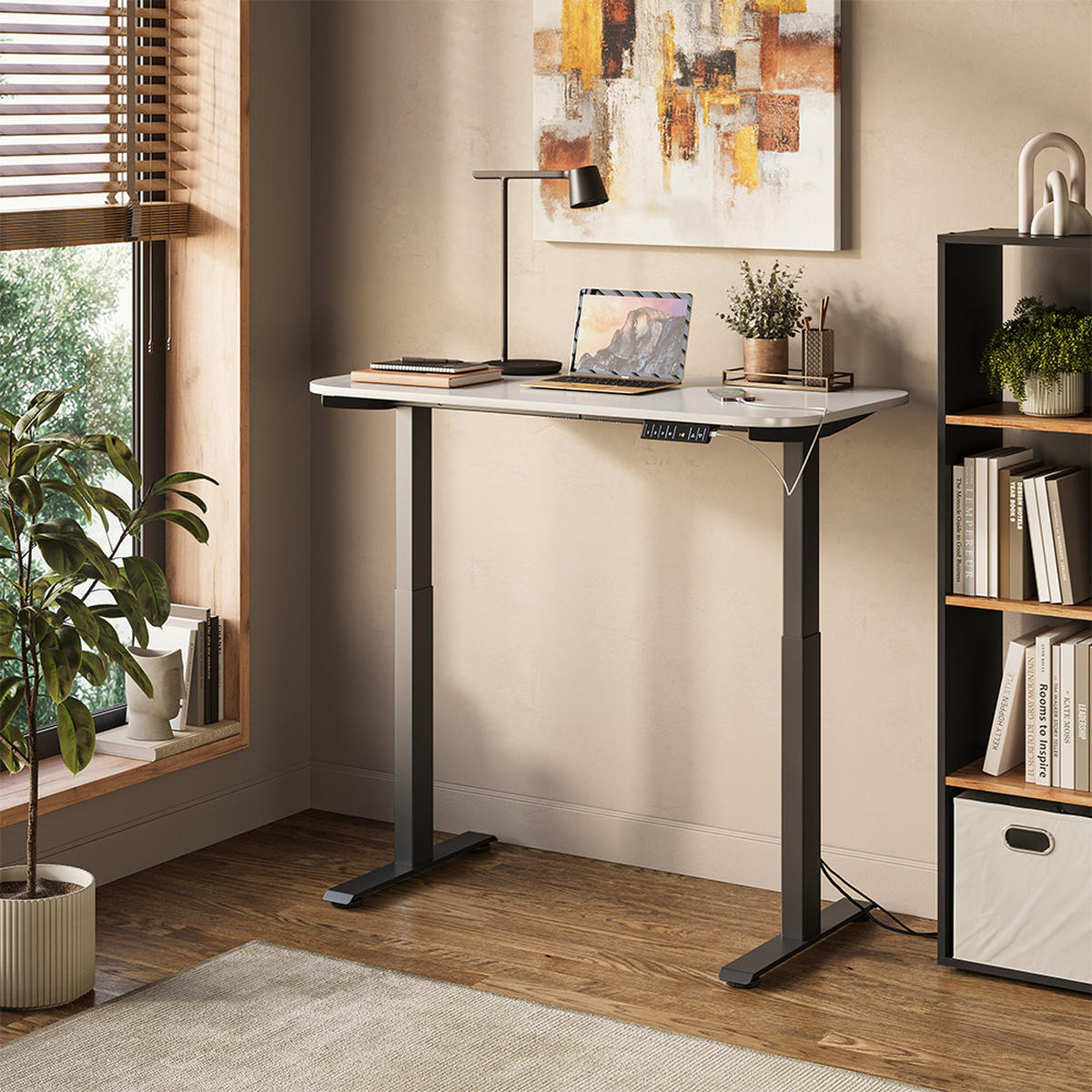 PSACÍ STŮL Elevate Černá/bílá - bílá/černá, kompozitní dřevo (60/120/120cm) - Vicco