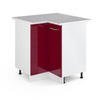 ECKSCHRANK FÜR HAUSRAT R-Line Bordeaux Hochglanz 75.6 cm mit Tür, mit Arbeitsplatte - Bordeaux/Weiß, Holzwerkstoff (75.6/81.6/60cm) - Vicco