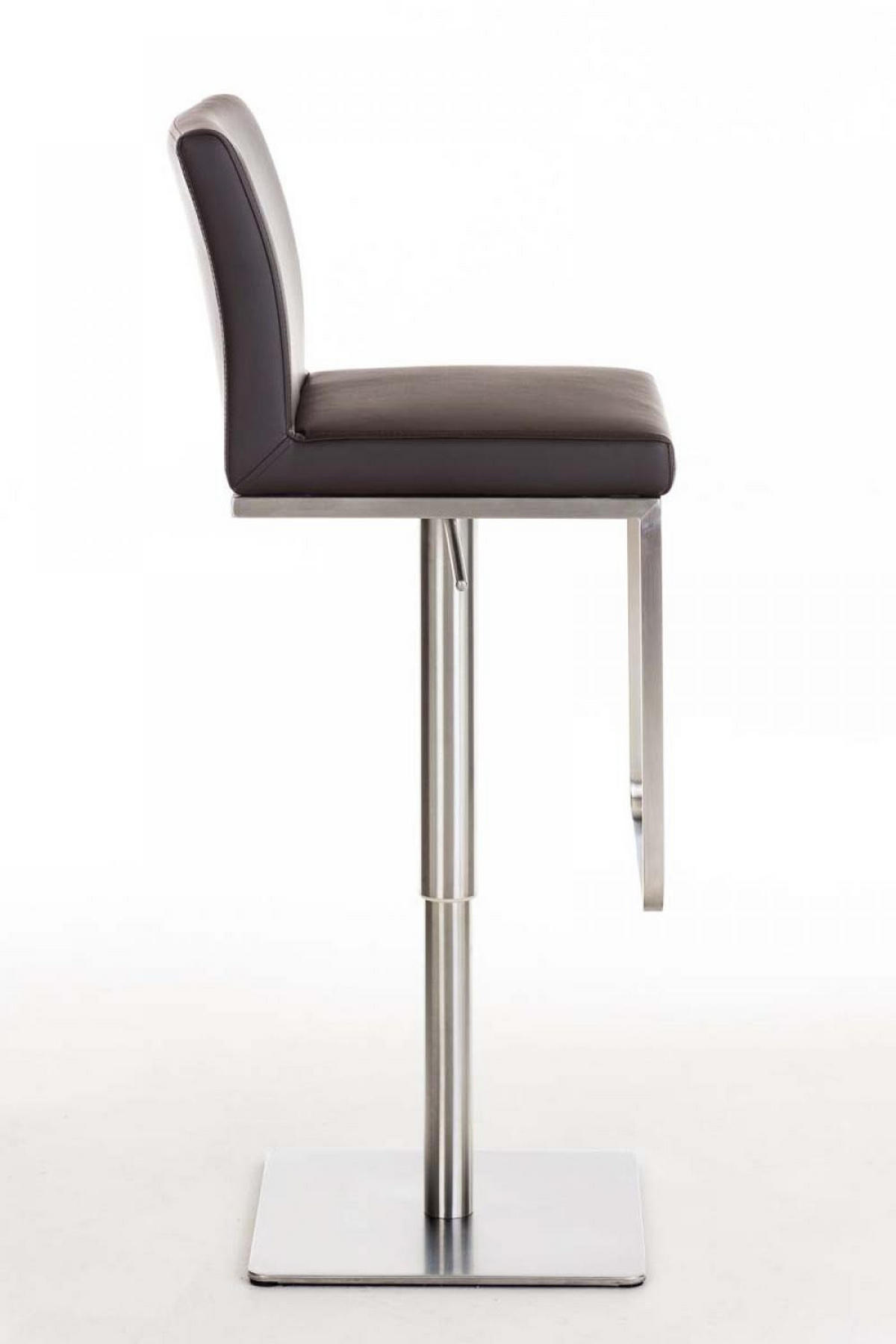 BARHOCKER 2er Set Lederlook Braun - Edelstahlfarben/Braun, Textil/Metall (42/86/44cm) - CLP