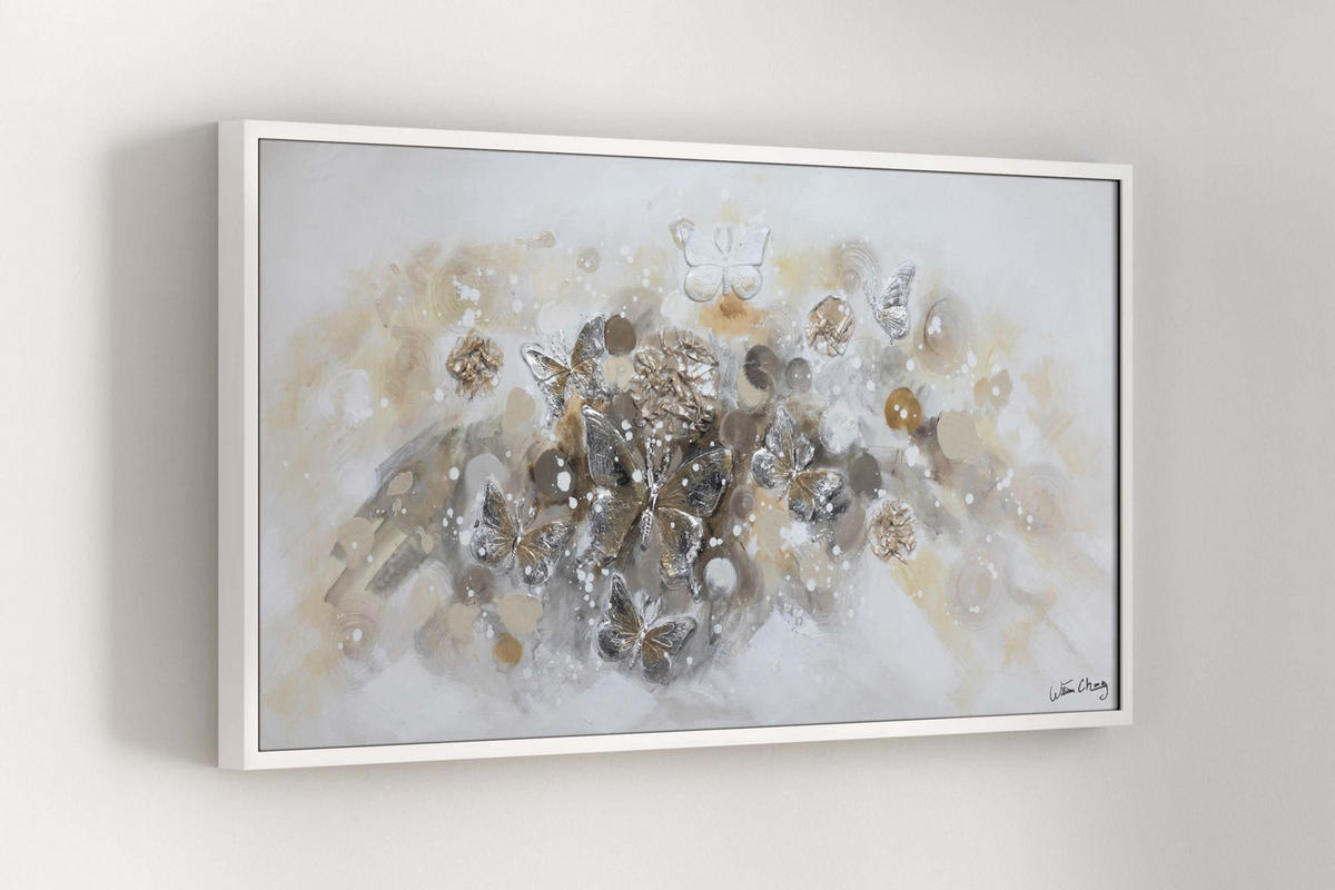ACRYLBILD HANDGEMALT 120/60 cm - Braun/Grau, Holz/Textil (120/60cm) - KUNSTLOFT