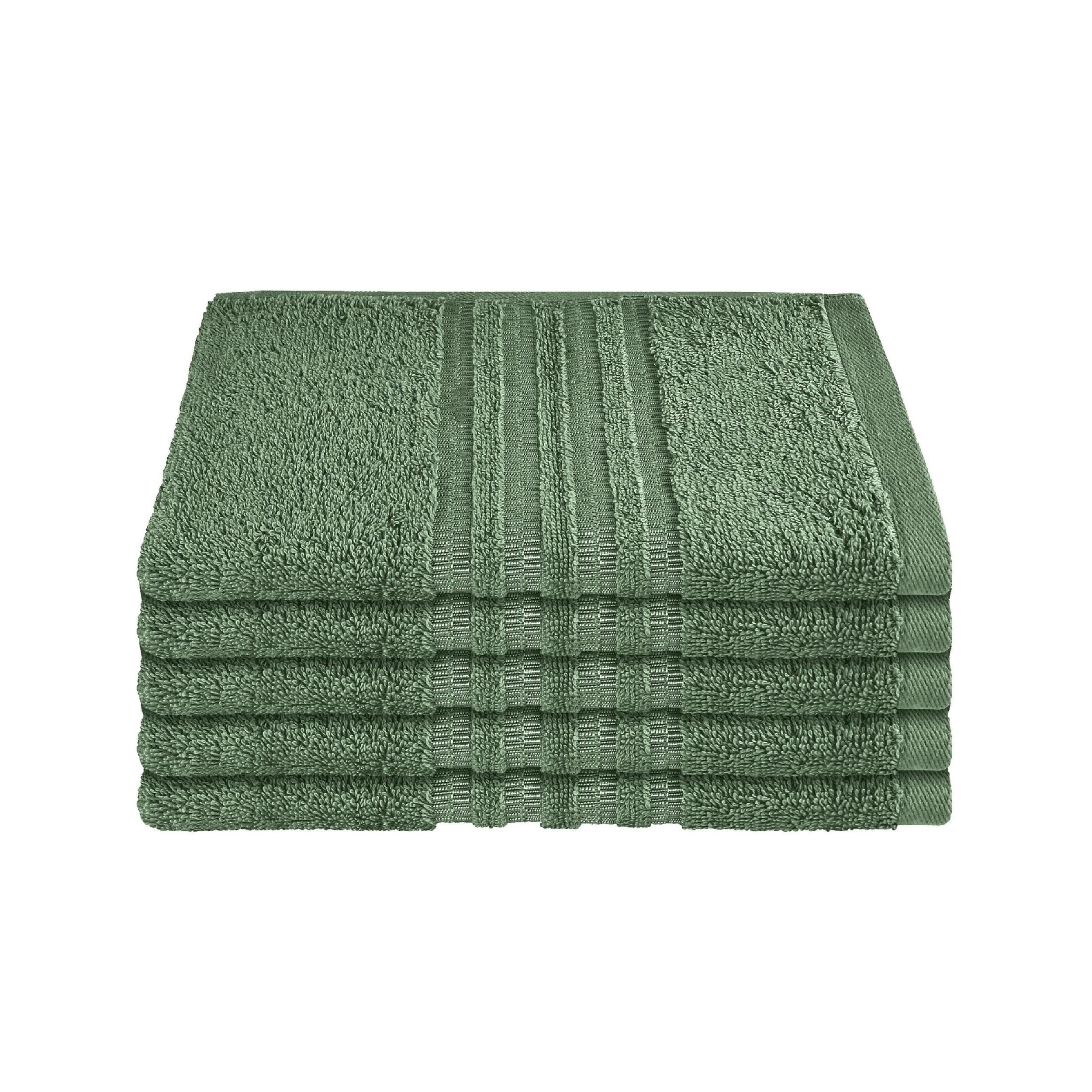 GÄSTETUCHSET Milano - 5-teilig - 30x50 cm - Dunkelgrün - Dunkelgrün, Textil (30/50cm) - SCHIESSER