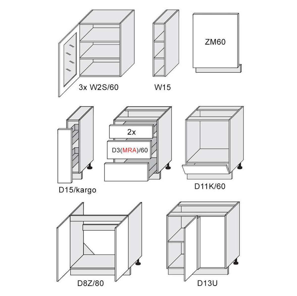 WINKELKÜCHE Livorno blassgrün matt / weiß matt 11-teilig mit Vollauszug (HETTICH InnoTech Atira) - Weiß/Grün, Holzwerkstoff/Metall (240/207/266cm) - Feldmann-Wohnen