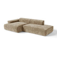 ECKSOFA (links) HANA Strick-Samt Taupe 260cm - Taupe, Textil (260/155cm) - Premium Interiors