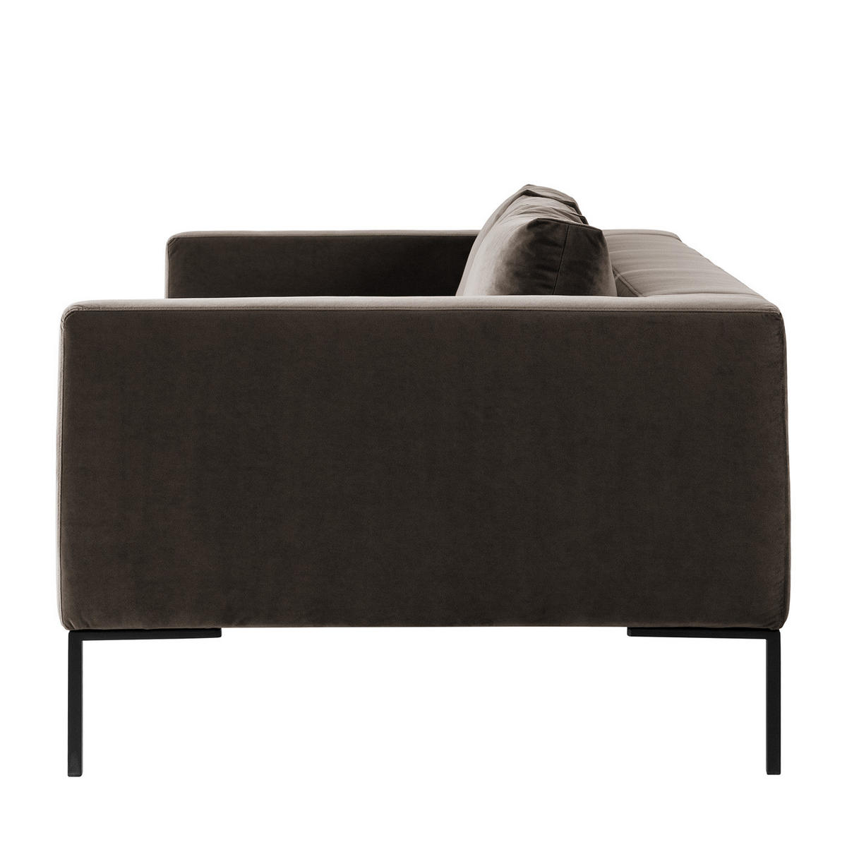 3-SITZER SOFA - Taupe/Chromfarben, Textil/Metall (238/81/105cm) - home24