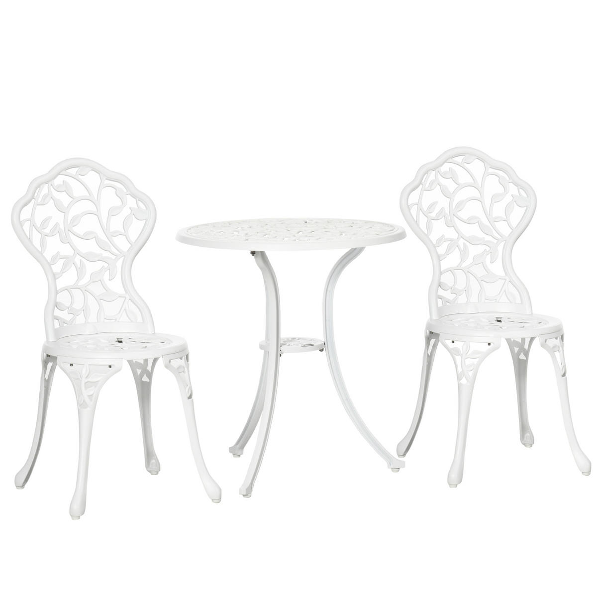 GARTEN-BEISTELLTISCHSET Weiß 3 Stück - Weiß, Naturmaterialien (61/61/66.5cm) - GiPP