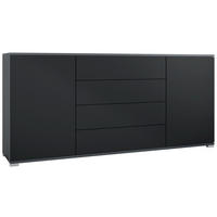 SIDEBOARD Santo Schwarz matt - Schwarz, Holzwerkstoff (166.5/75.5/35cm) - Vladon