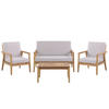 LOUNGE SET 4-Sitzer Hellbraun Auflagen grau Pallano - Hellbraun/Grau, Holz - Beliani